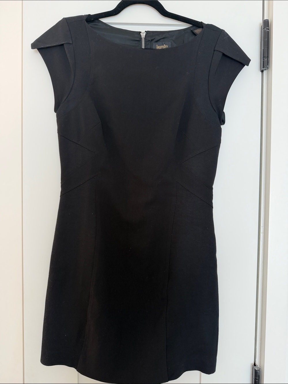 Laundry By Shelli Segal Black Cap-Sleeve Mini Dress